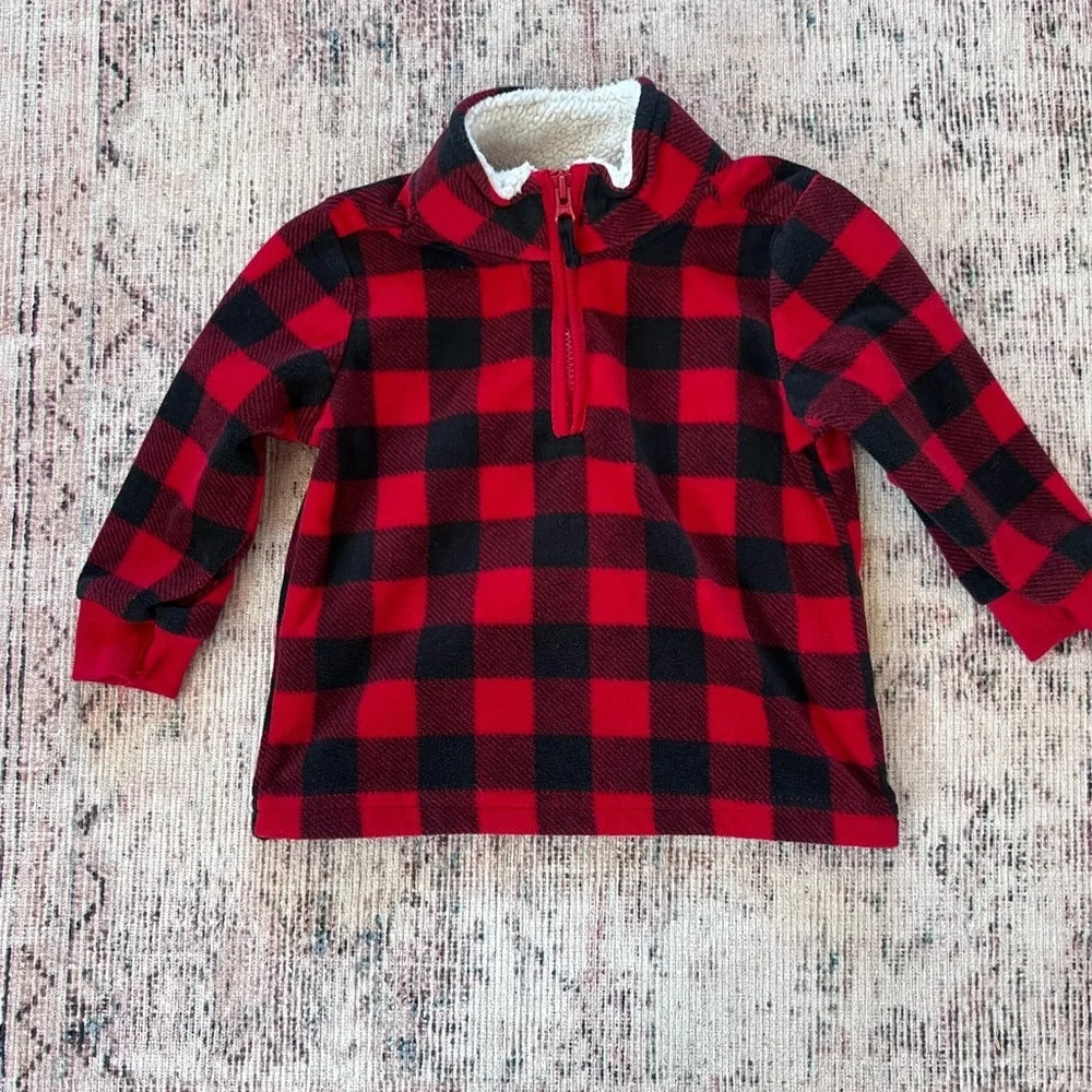 Carter's Red and Black Buffalo Plaid Hoodie